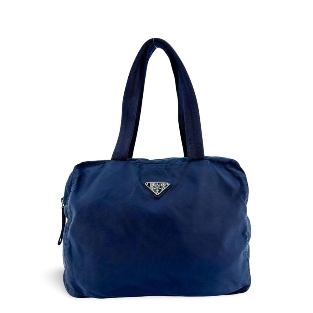 Prada Tessuto Nylon Tote Bag Navy